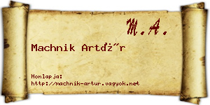 Machnik Artúr névjegykártya